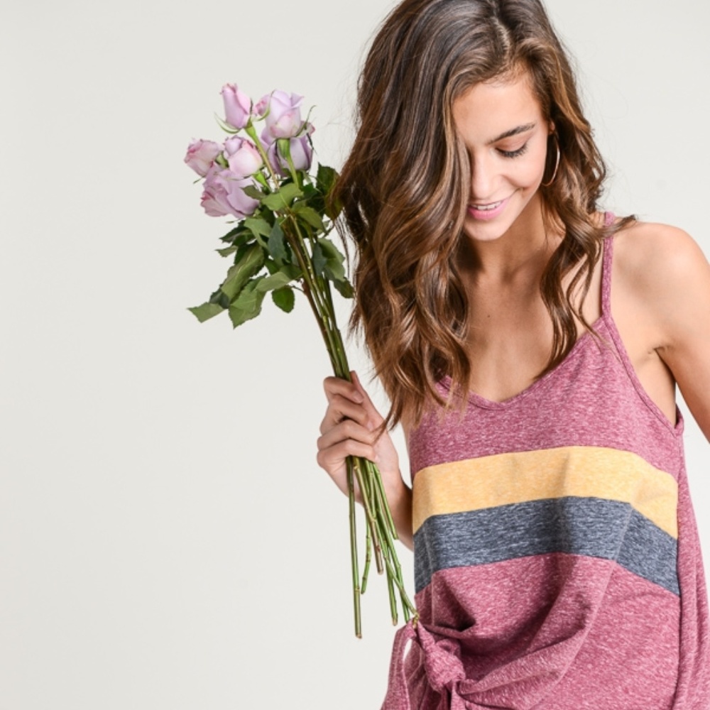 Charcoal Stripe Racerback Tank - Picture 2 of 7